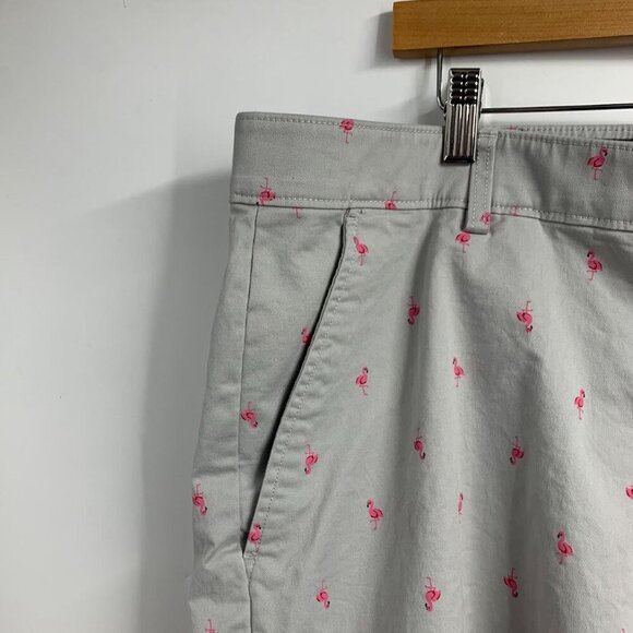 Ralph Lauren Chaps Men's Flamingo Print Slash Pocket Chino Shorts Size 44 - Picture 3 of 11